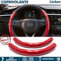 COPRIVOLANTE per OPEL Effetto FIBRA CARBONIO Rosso