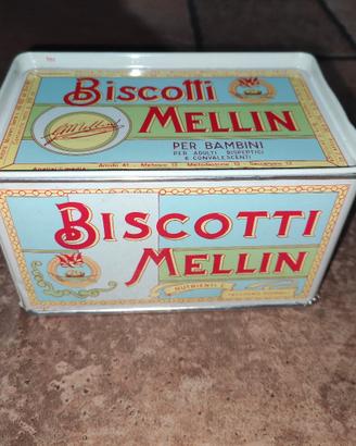 Scatola di latta vintage biscotti Mellin