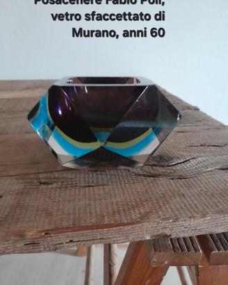 Posacenere vetro sfaccettato di Murano