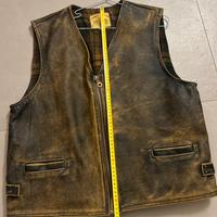 Gilet Biker Uomo Vera Pelle Marrone