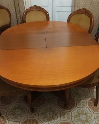 tavolo tondo allungabile piu 6 sedie