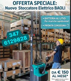 Transpallet elettrico litio da150 euro mese