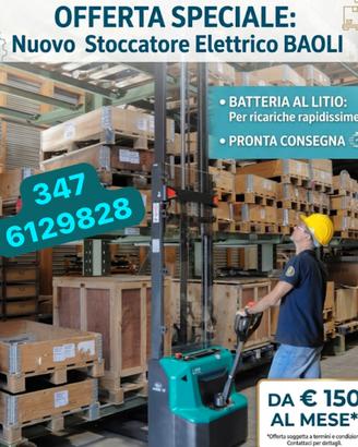 Transpallet elettrico litio da150 euro mese