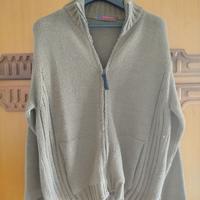 Maglione con cerniera beige