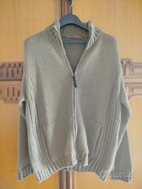 Maglione con cerniera beige