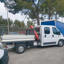 fiat ducato  7 posti + gru + cassone 