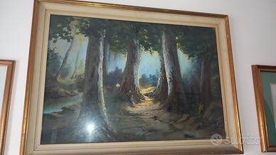 Quadro Bosco olio su tela anni 60