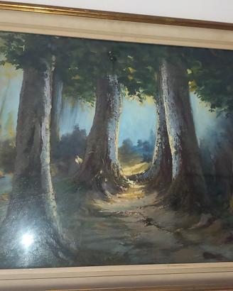 Quadro Bosco olio su tela anni 60