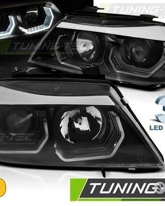 Fari LED Angel Eyes 3D BMW Serie 3 E90 / E91 Neri