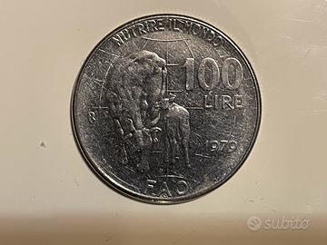 Moneta da 100 Lire FAO anno 1979 Ultra Rara