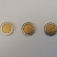 Lotto 3 monete da 500 Lire bimetalliche