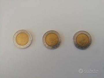 Lotto 3 monete da 500 Lire bimetalliche