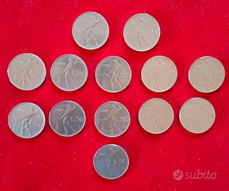 50 lire vulcano del 1958 (7) e del 1960 (6). NC