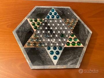 Dama cinese artigianale, base in marmo