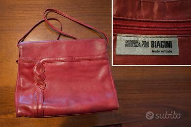 Borsa vintage Silvano Biagini rossa in pelle