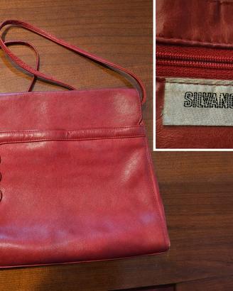 Borsa vintage Silvano Biagini rossa in pelle