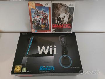 Nintendo Wii Nera Boxata + 2 giochi 