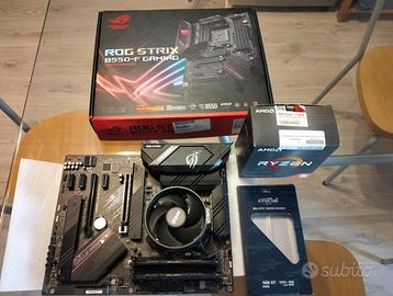 Amd Ryzen 5600x, scheda madre Asus e ram 2x8 Gb