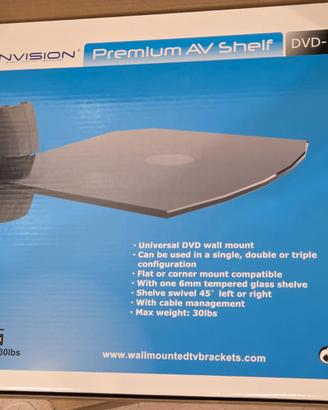Mensola in vetro temperato ad angolo DVD console