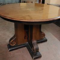 Tavolo vintage legno rotondo con prolunga 