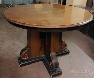 Tavolo vintage legno rotondo con prolunga 