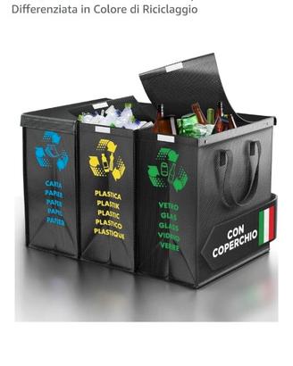 Pattumiera per raccolta differenziata campeggio
