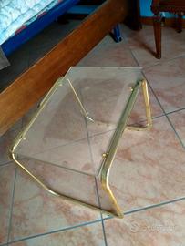 tavolino vetro e ottone 
