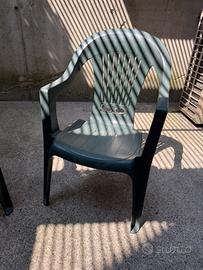 10 sedie da giardino verde