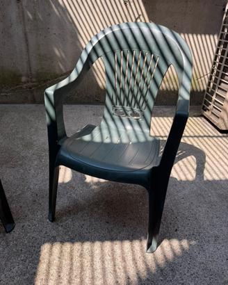 10 sedie da giardino verde