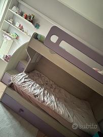 Letto castello bambina lilla