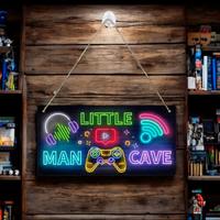 Cartello decorazione Legno Little Man Cave Gaming
