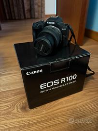 Canon eos r100 + rf-s 18-45 mm + batteria canon