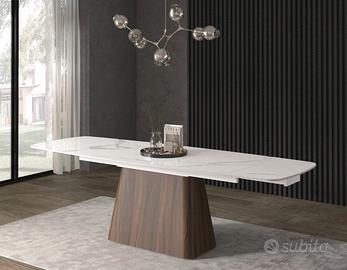 tavolo allungabile piano in marmo ceramica
