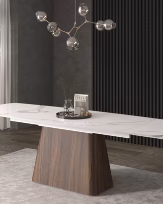 tavolo allungabile piano in marmo ceramica