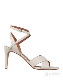 Sandali in pelle, tacco, bianco, Red Valentino, 41