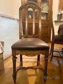 Sedie con seduta in ecopelle marorne