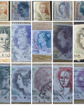 Lotto 15 Francobolli Serie  "Donne nell'arte"