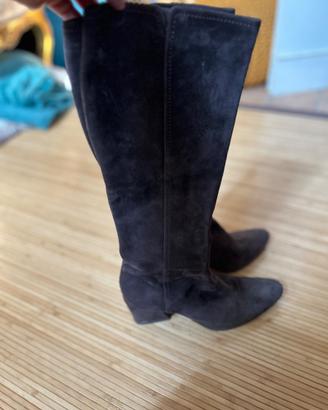 Stivali donna scamosciati marroni