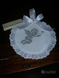 Capoculla bebè punto croce Angioletto grigio