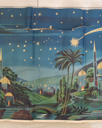 Fondale Presepe anni '50. Pezzo unico