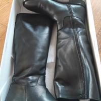 stivali donna  in pelle neri bassi n.41