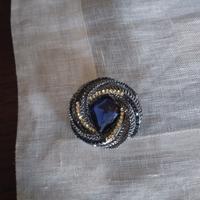 spilla bigiotteria  bluette ed argentata