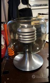 lampada anni 70 in vetro fumé grande