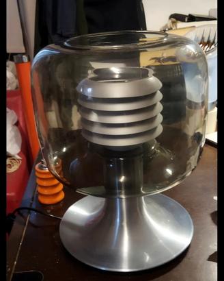 lampada anni 70 in vetro fumé grande