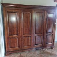 Armadio 4 ante in legno massello