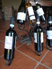 Portabottiglie artigianale in ferro battuto