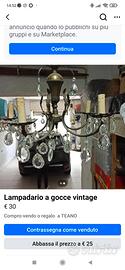 lampadario a gocce vintage