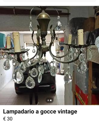 lampadario a gocce vintage