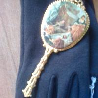 Specchietto da borsetta vintage retro in raso