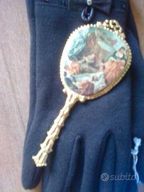 Specchietto da borsetta vintage retro in raso